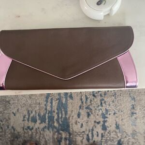 Elegant Brown and Pink Clutch